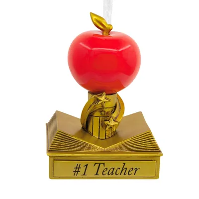 #1 Teacher Trophy Christmas Ornament