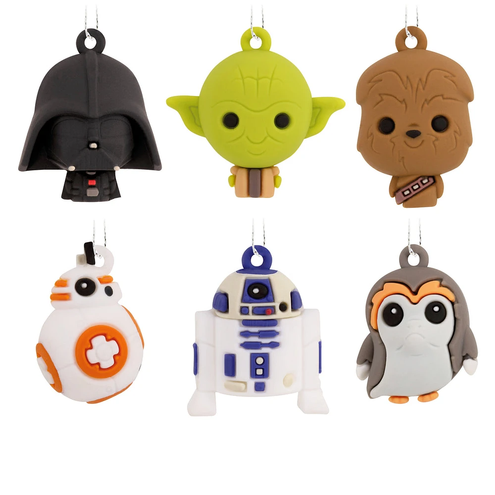 Star Wars Characters Miniature Christmas Ornaments, Set of 6, May the