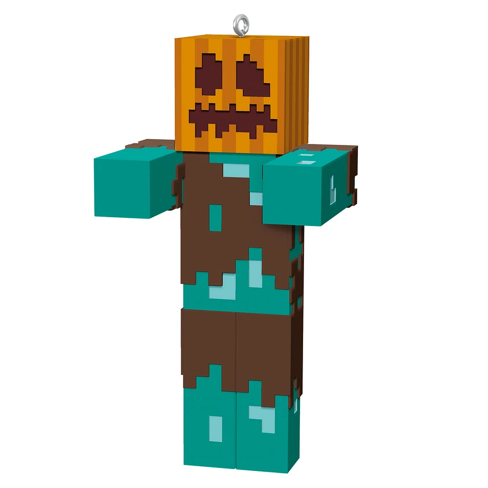 Keepsake Halloween Ornament 2024, Minecraft Drowned With Carved Pumpki