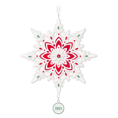 Keepsake Christmas Ornament 2024, Snowflake 2024, Porcelain, Snowflake