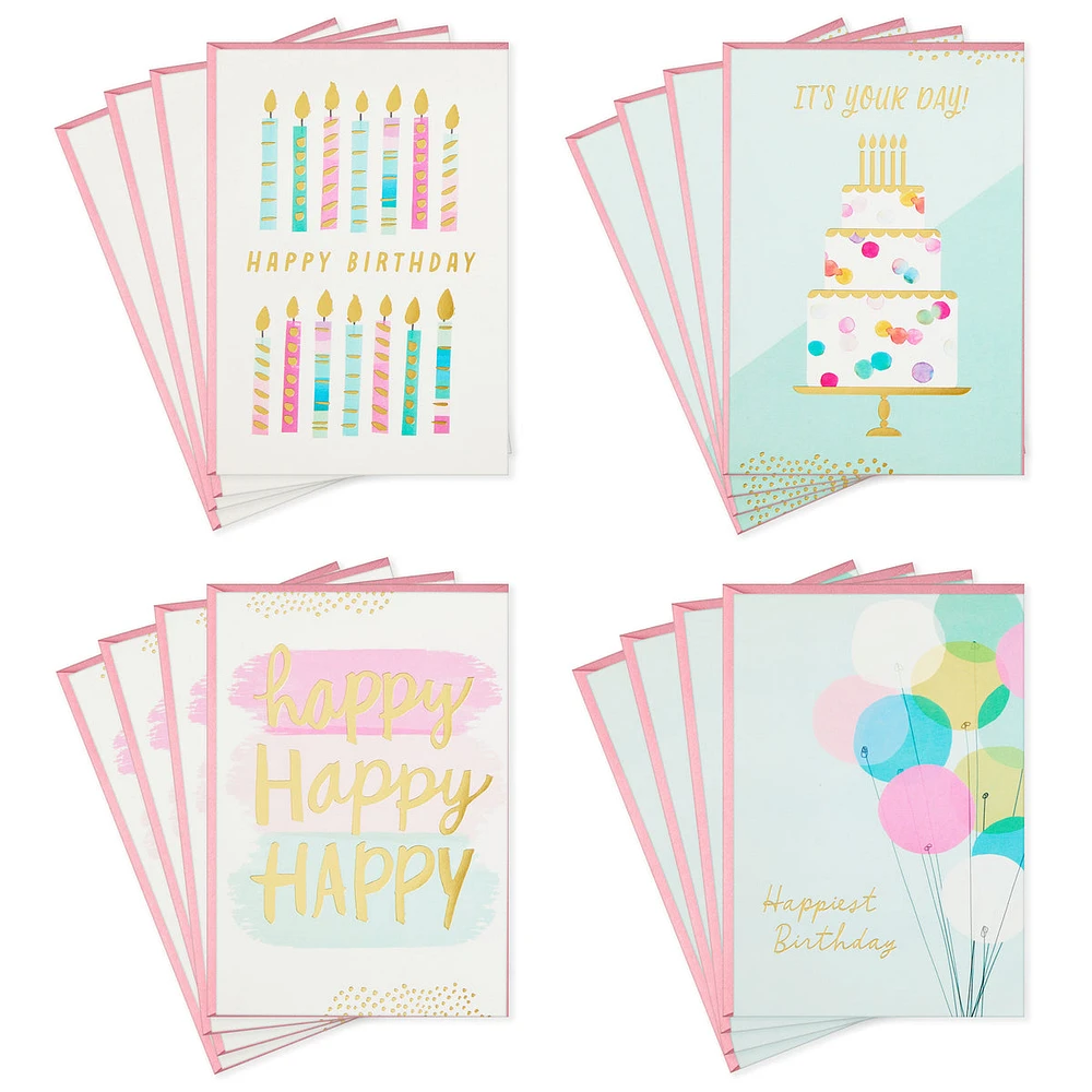 Hallmark Birthday Cards Assortment, 16 Cards with Envelopes (Cake, Can