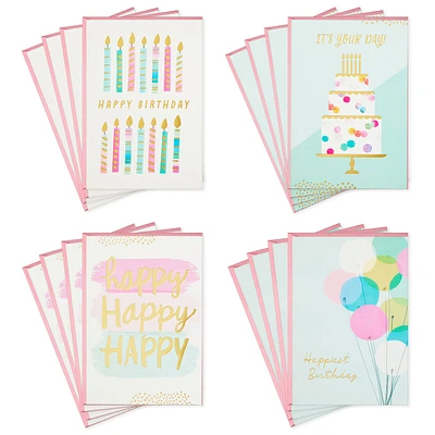 Hallmark Birthday Cards Assortment, 16 Cards with Envelopes (Cake, Can