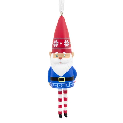 Gnome With Dangling Legs Christmas Ornament