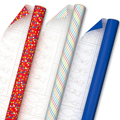 Hallmark Birthday Wrapping Paper with Templates for Handmade Bows on R