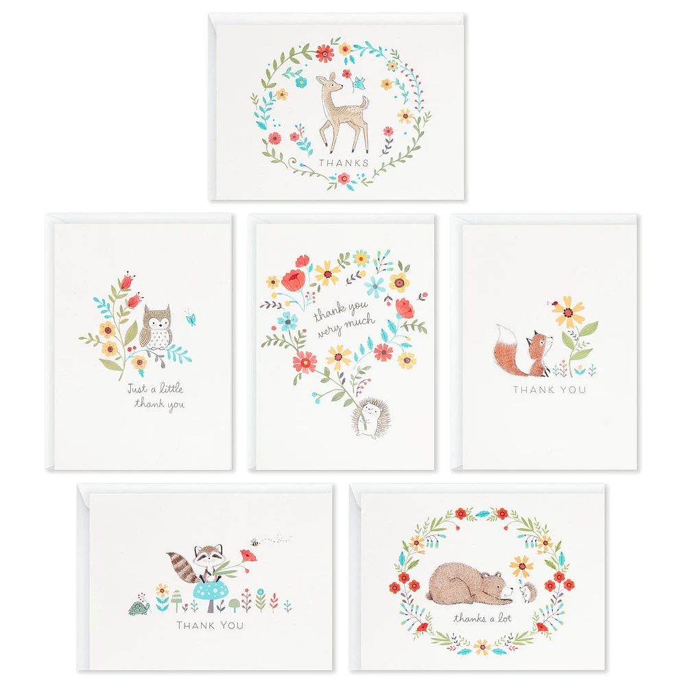 Hallmark Baby Shower Thank You Cards Assortment, Woodland Animals (48