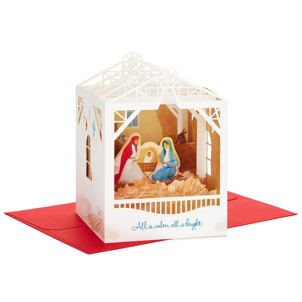 Hallmark Paper Wonder Displayable Religious Pop Up Christmas Card (Nat