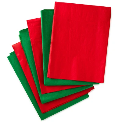 Hallmark Red and Green Bulk Tissue Paper for Gift Wrapping (100 Sheets