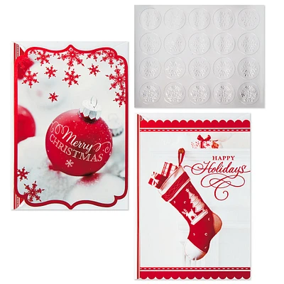 Hallmark Christmas Boxed Card Assortment, Ornament and Stocking (40 Ca