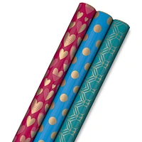 Hallmark All Occasion Wrapping Paper Bundle with Cut Lines on Reverse