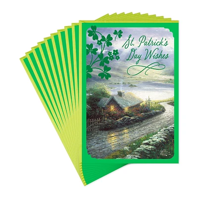 Hallmark Thomas Kinkade Pack of St. Patricks Day Cards, Seaside Cottag