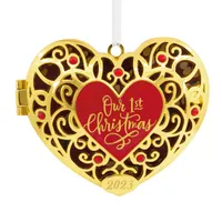 Our First Christmas Heart Locket 2023 Christmas Ornament, Premium Metal