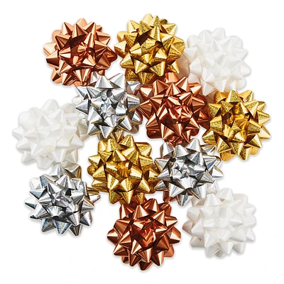 Hallmark Holiday Gift Bow Assortment (12 Bows) Gold, Silver, Bronze, W