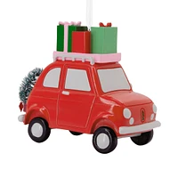 Red Car With Presents Christmas Ornament