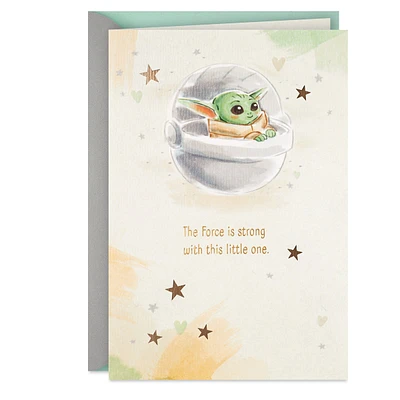 Hallmark Baby Shower Card (Baby Yoda, Force is Strong)