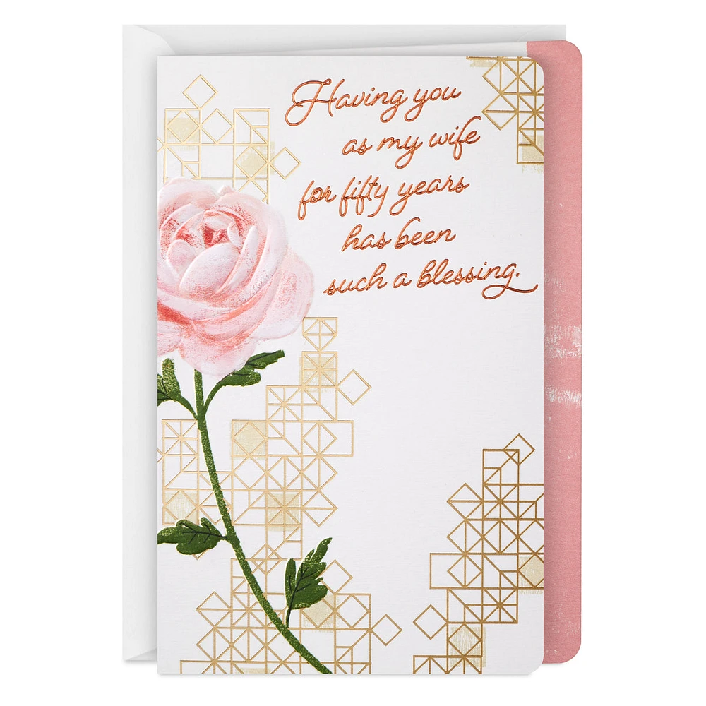 Hallmark Religious 50th Anniversary Card for Wife (Blessing)