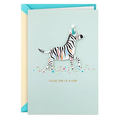 Hallmark Signature Birthday Card for Kids (Zebra, One of a Kind)