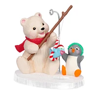 Keepsake Christmas Ornament 2024, Snowball and Tuxedo Fishing Friends,