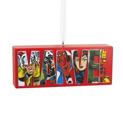 Marvel Comics Heroes and Villains Logo Christmas Ornament