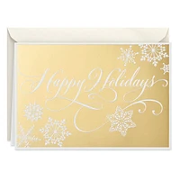 Boxed Holiday Cards, Gold Happy Holidays (16 Cards and 17 Envelopes)