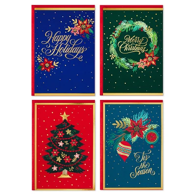 Boxed Christmas Cards Assortment, Festive Foil (40 Cards and Envelopes