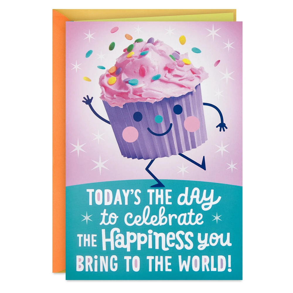 Hallmark Birthday Card for Girls with Sound (Cupcake, Plays Happy by P