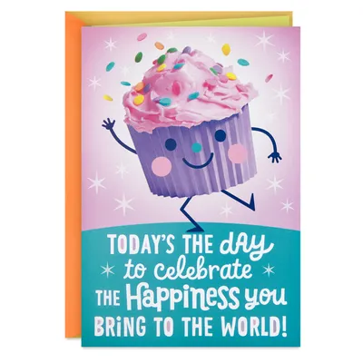 Hallmark Birthday Card for Girls with Sound (Cupcake, Plays Happy by Pharrell Williams)