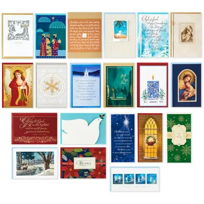 Assorted Religious Handmade Boxed Christmas Cards (Set of 20 Premium Holiday Greeting Cards and Envelopes)