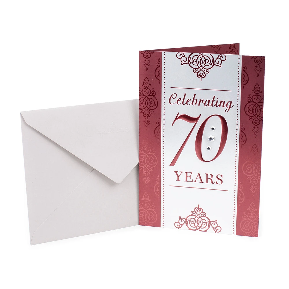 70th Birthday Greeting Card (Scrollwork Pattern)