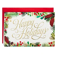 Boxed Holiday Cards, Festive Greenery (40 Cards and Envelopes)