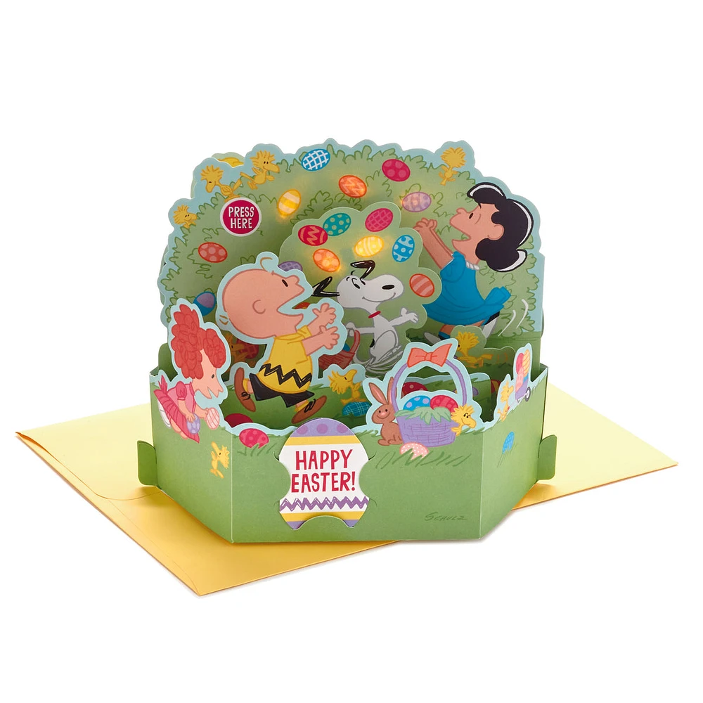 Paper Wonder Peanuts Pop Up Easter Card with Sound (Charlie Brown, Sno