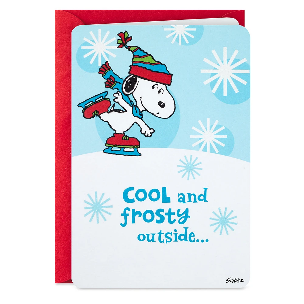 Hallmark Peanuts Christmas Card (Snoopy Ice Skating)