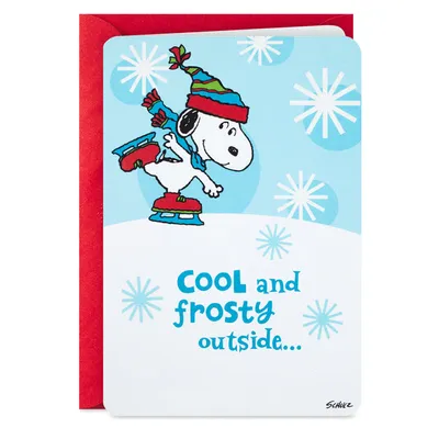 Hallmark Peanuts Christmas Card (Snoopy Ice Skating)