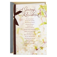 Mahogany Religious Sympathy Greeting Card (They Leave Footprints)