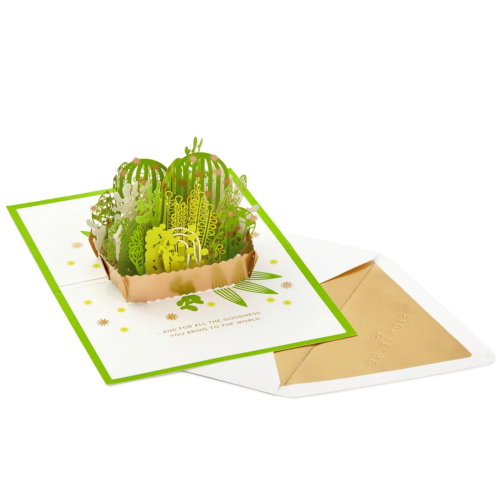 Signature Paper Wonder Pop Up Thank You Card, Succulents (Nurses Day C