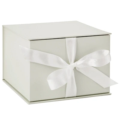 7" Large White Gift Box with Lid and Shredded Paper Fill for Weddings,