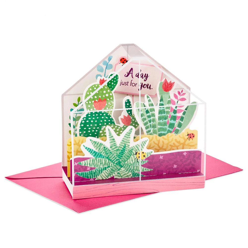 Paper Wonder Displayable Pop Up Birthday Card (Succulents)