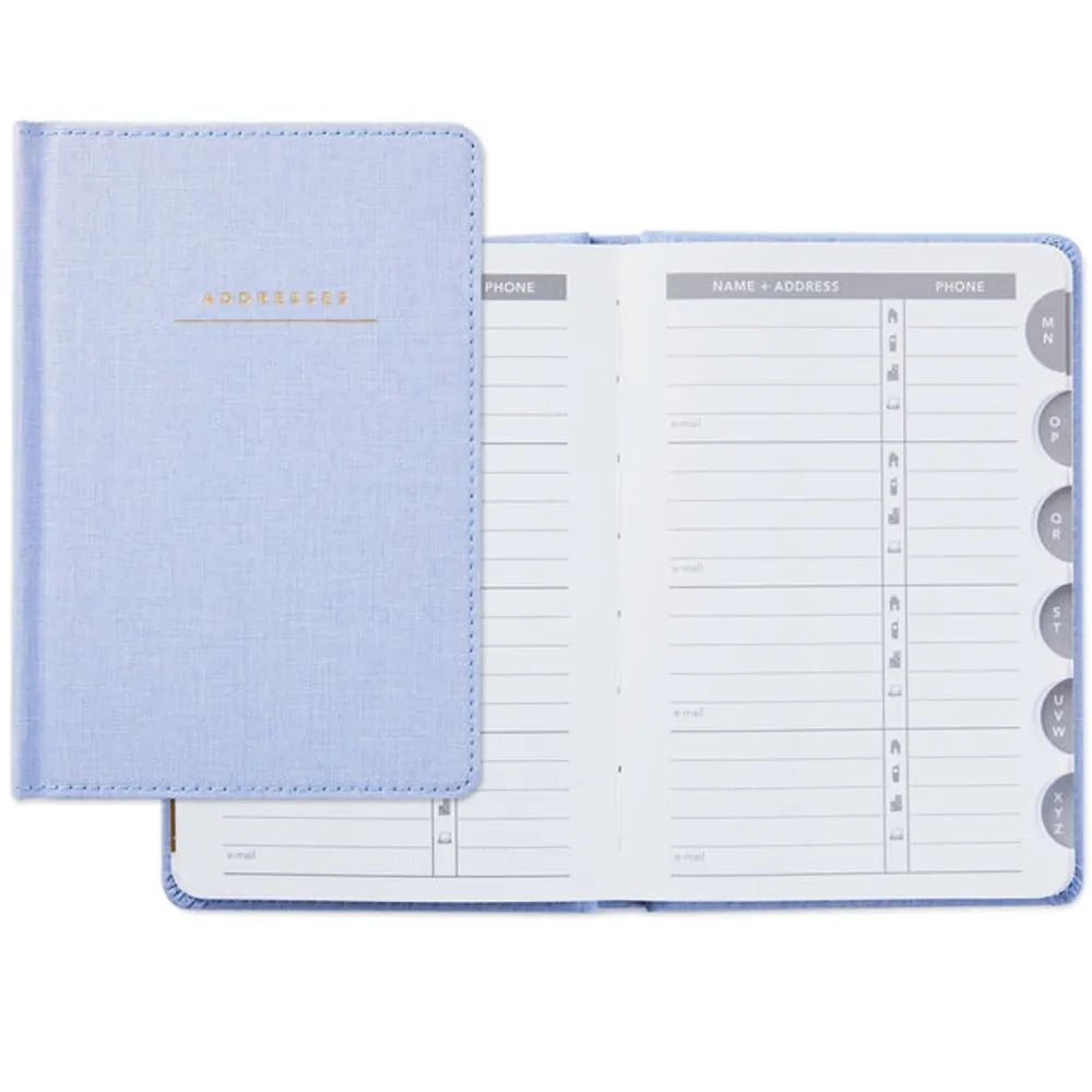 Hardcover Address Book (Blue Chambray)