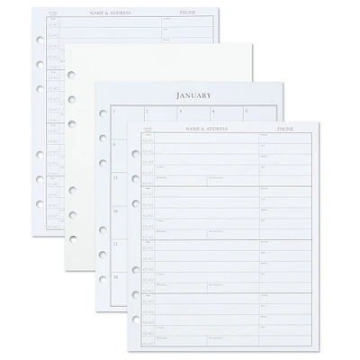 Address Book Refill Pages (Pack of 44 Replacement Pages for Addresses,