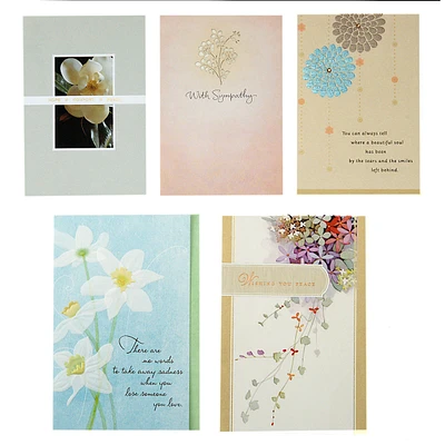 Sympathy Cards Assortment Pack (5 Condolence Cards with Envelopes)