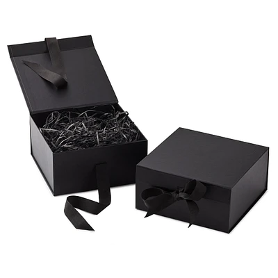 Hallmark Foldable Gift Box Bundle (2 Matching Boxes with Ribbon: Solid