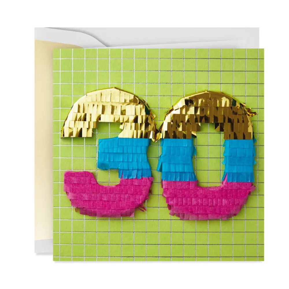 So Much to Celebrate 30 Piñata 30th Birthday Card