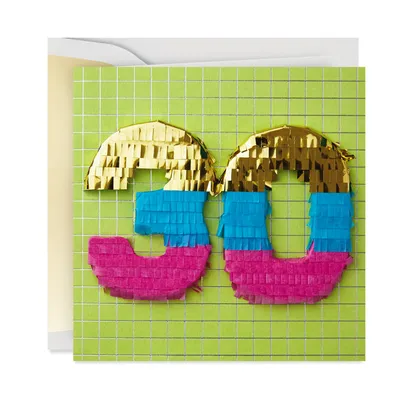 So Much to Celebrate 30 Piñata 30th Birthday Card