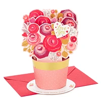 Paper Wonder Pop Up Valentines Day Card, Displayable Bouquet (Love You