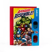 Avengers Birthday Card with 3D Stickers and Glasses (Avengers Assemble