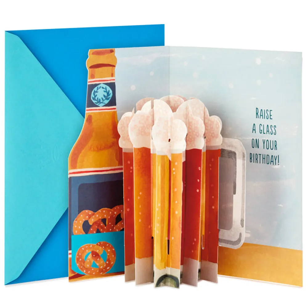 Paper Wonder Displayable Pop Up Birthday Card (Beer)