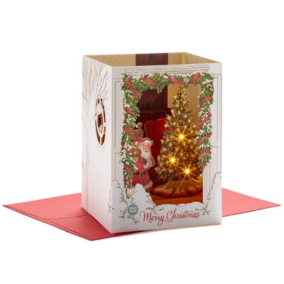 Paper Wonder Musical Pop Up Christmas Card with Lights (Santa Claus, Plays O Christmas Tree)