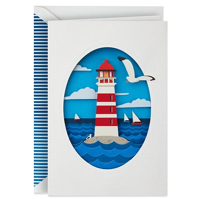 Signature Blank Card, Lighthouse (Birthday Card, All Occasion Card)