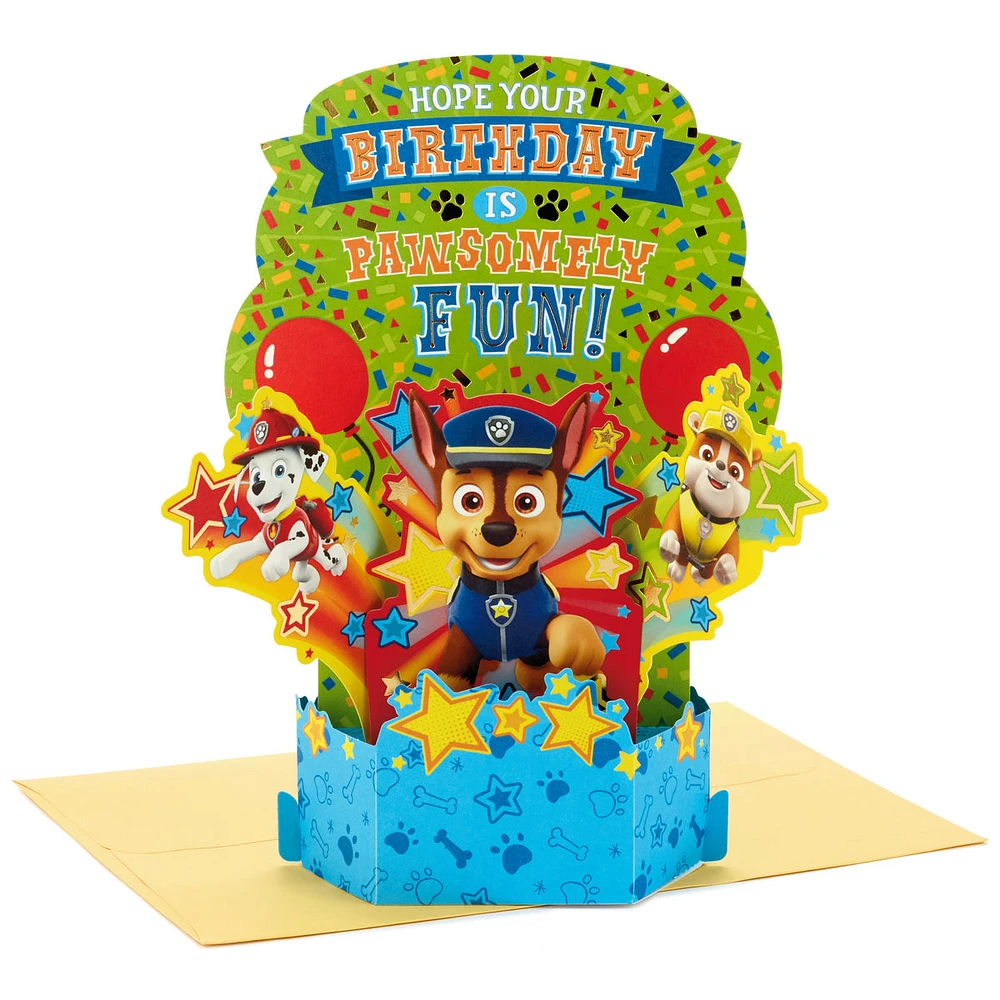 Paper Wonder Pop Up Birthday Card for Kids (Paw Patrol)