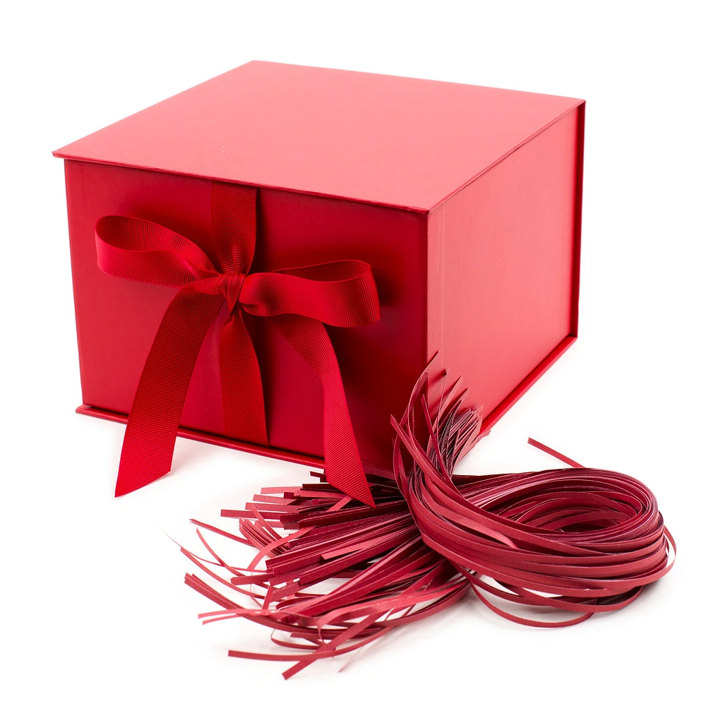 Hallmark 7" Large Gift Box with Fill (Red) for Birthdays, Christmas, B