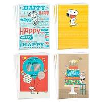 Peanuts Birthday Cards Assortment, Snoopy Designs (12 Cards with Envel